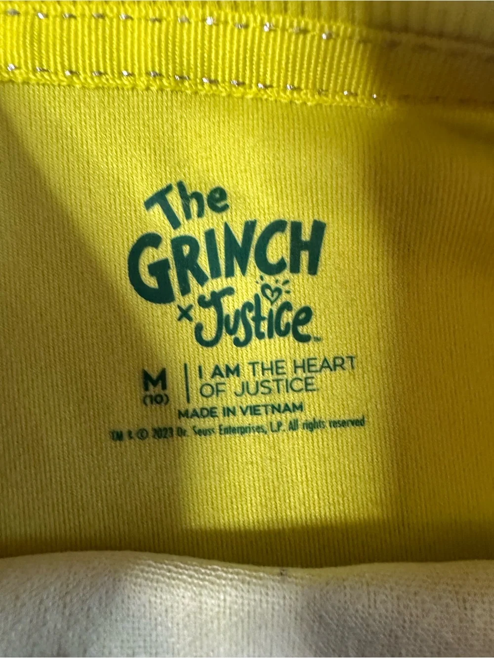 Justice The Grinch Christmas Sweatshirt Girls M 10